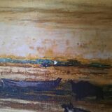 Camargue horses painting table