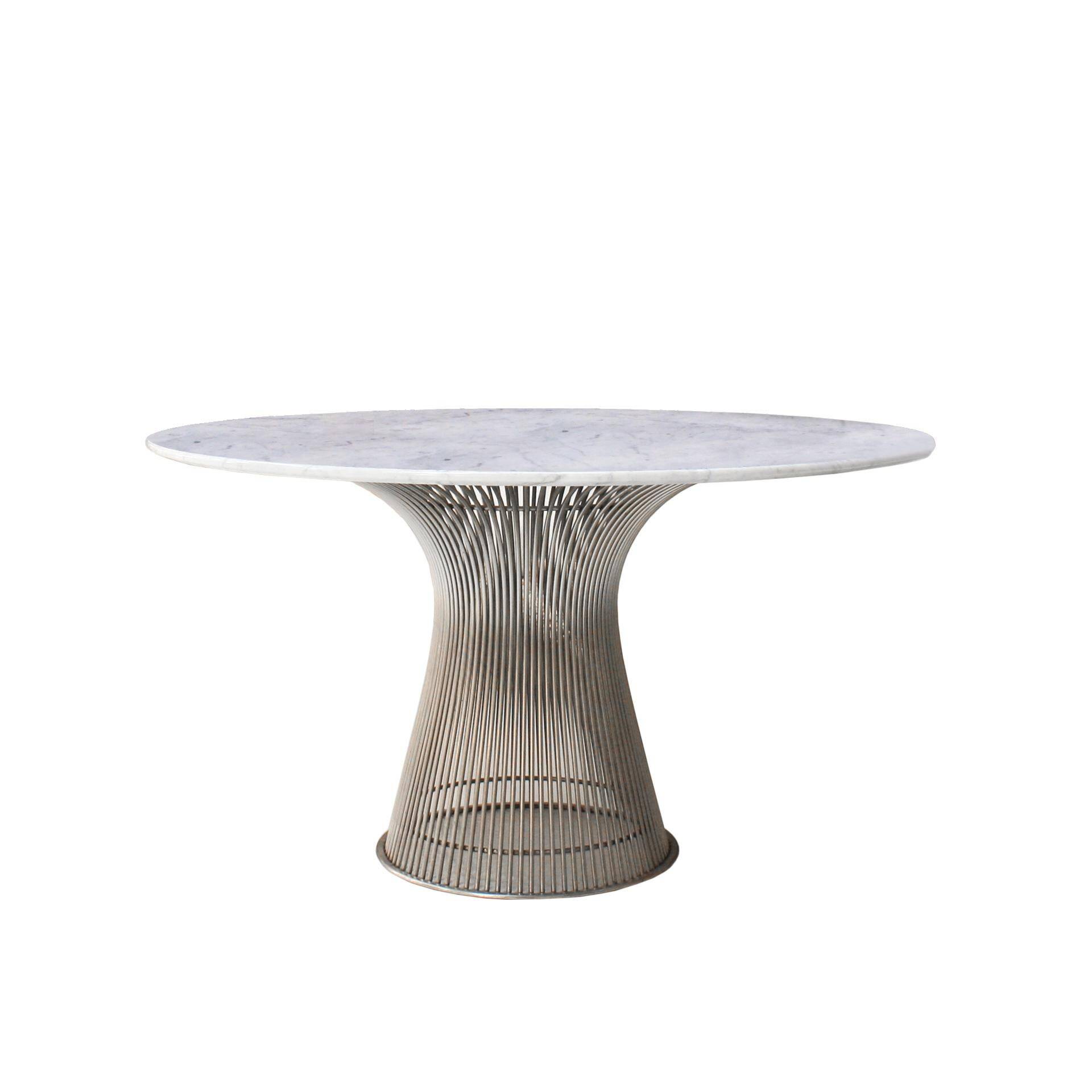 Warren Platner Edited by Knoll Carrara Marble Steel Table, USA, 1970s