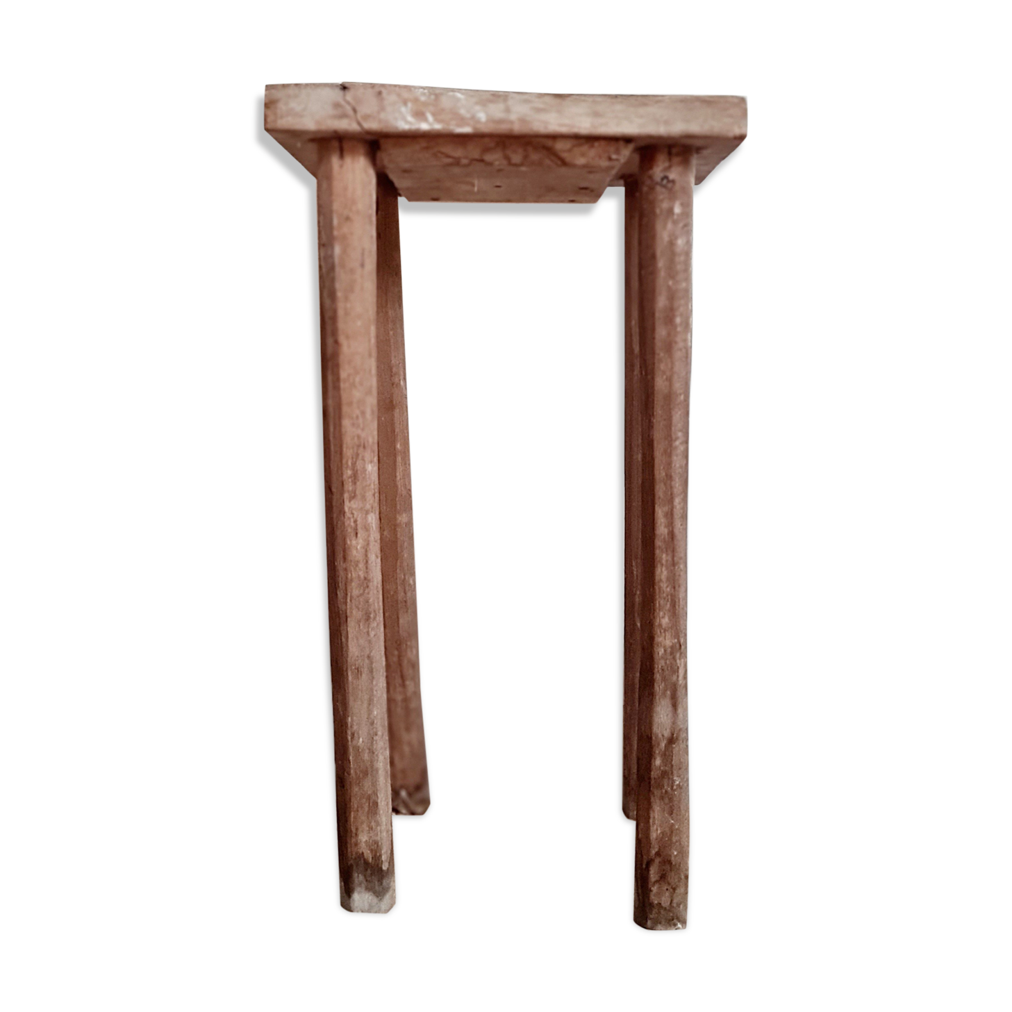 Wooden stool - wooden harness workshop look brutalist