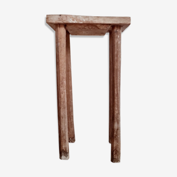 Wooden stool - wooden harness workshop look brutalist