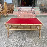 Rattan coffee table circa 1960