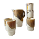 Tasses et pichet en céramique à glaçure goutte à goutte, Allemagne, années 1970