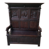 Antique impressive Neo-Gothic chest bench