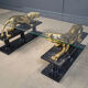 Brass and marble jaguar coffee table, 1970s