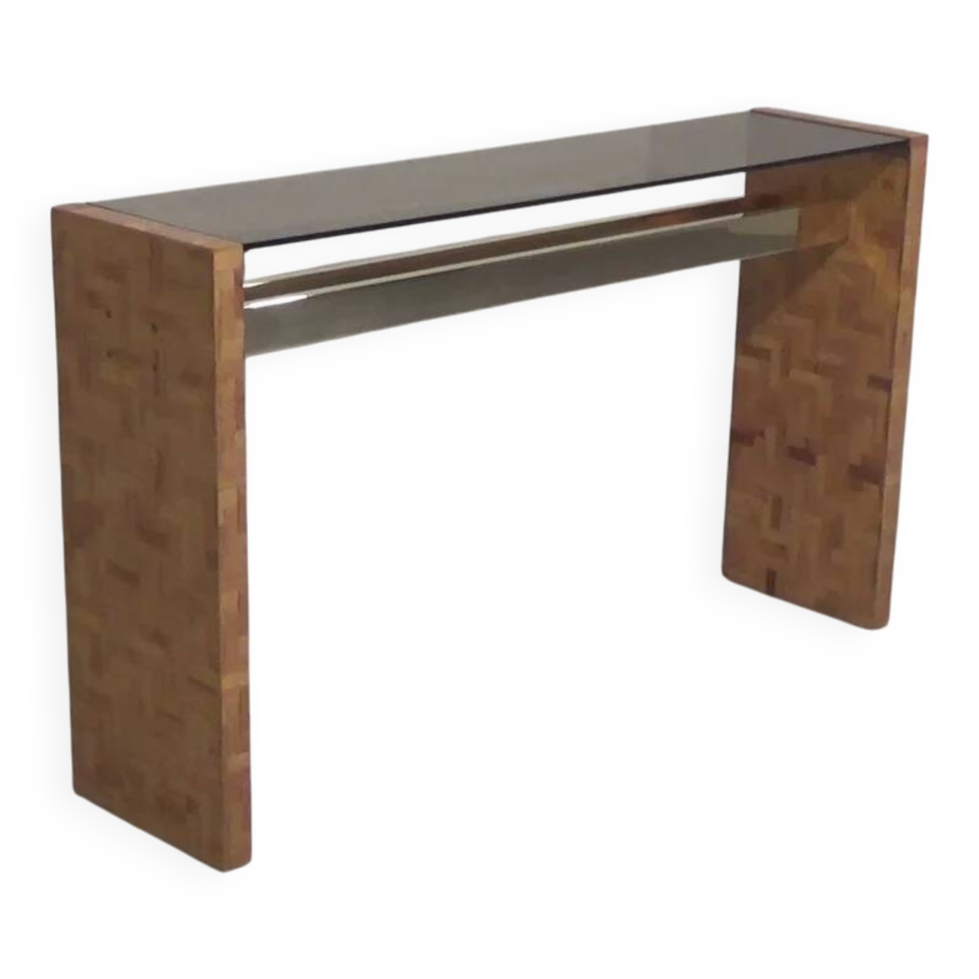 Max Papiri side table in woven banana wood and smoked glass – A sculptural modern classic