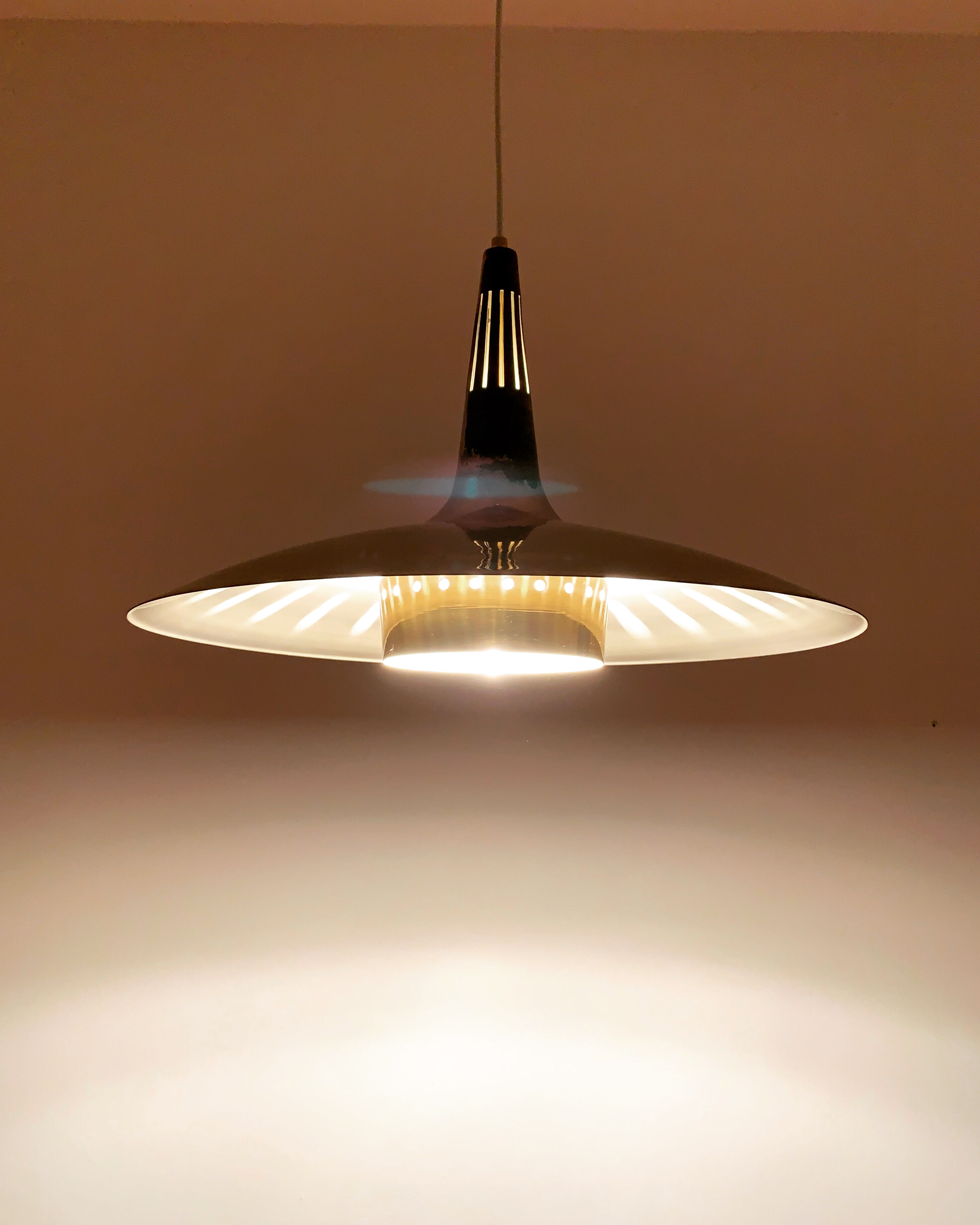 Swedish Mid-Century Modern brass pendant lamp