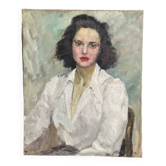 Portrait De Femme, XXe, Huile Sur Toile, 98 X 83 Cm, Sans Cadre