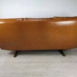 Scandinavian fawn leather sofa