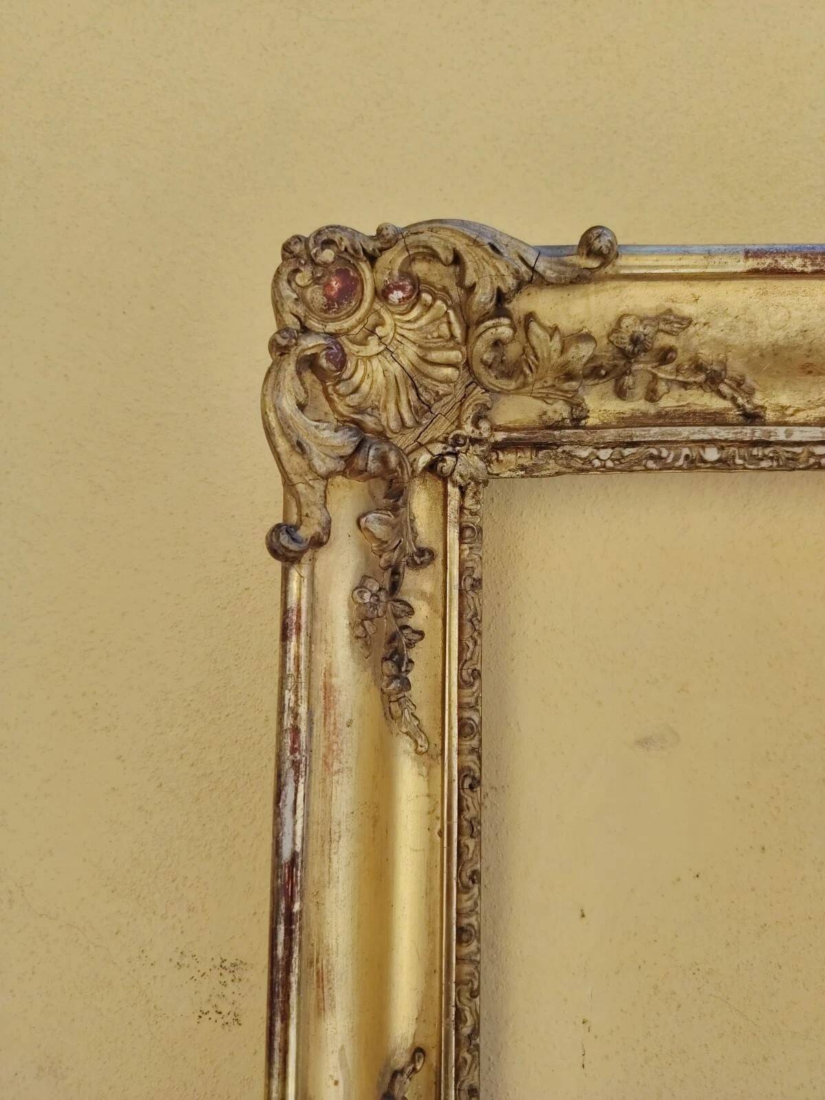 miroir Baroque Fin XIXe Siècle En Bois Et Gypse Doré