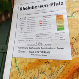 Map of the district of Rhenish Hesse and Palatinate 215 cm
