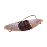 Empty pocket in gray and brown ceramic and golden handle / vintage 60s-70s