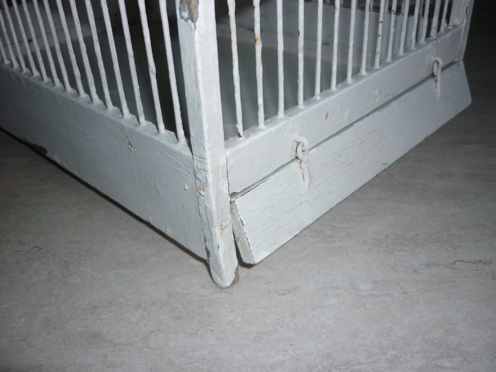 Old white birdcage