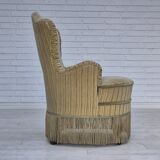 1970s, pair of Danish armchairs, original condition, green furniture velour.