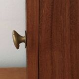 Key box in wood and brass and central motif representing a sailor's anchor