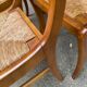 4 chaises de à manger en bois massif paillées dossier échelle 1970