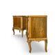 Tables de chevet italiennes en placage de noyer du milieu du siècle, années 1960.