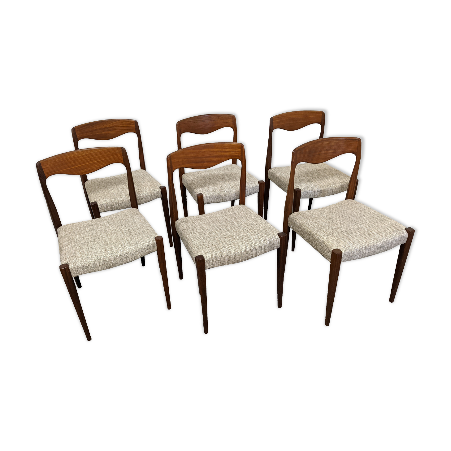 Set of 6 Danish chairs from the 70