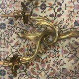 Pair of gilded bronze wall sconces with two lights - Louis XV style