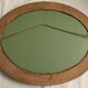 Oval mirror wooden gold 50 x 39 cm