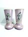 Paire de vases en opaline rose
