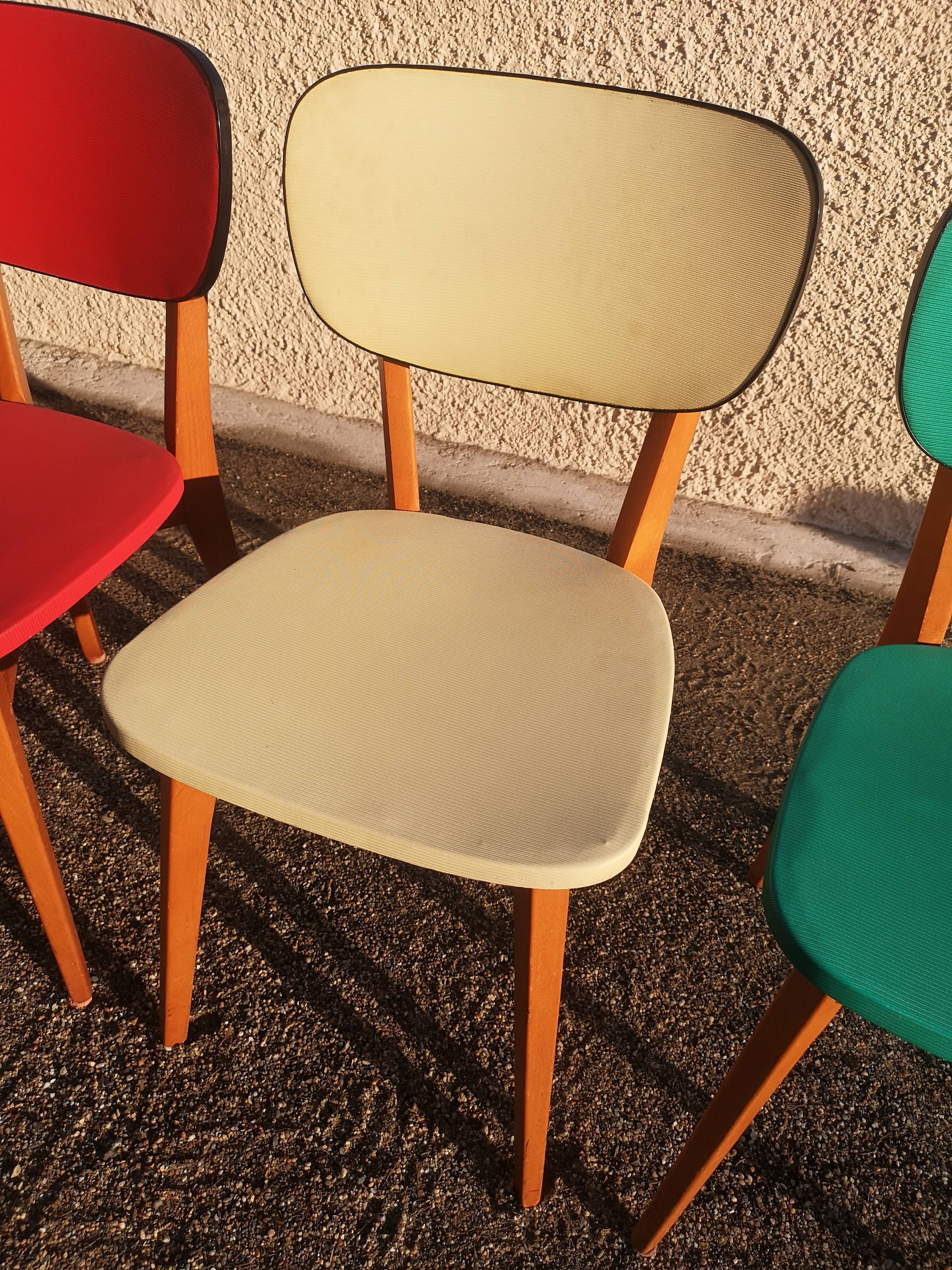 Lot de trois chaises vintages années 1950