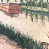 Painting from the 1900s, glass frame