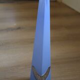 Soliflore bleu pâle en verre et plaque argent