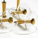 70s set of 6 coat hooks made of brass and plexiglass Vereinigte Werkstätten