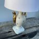White and gold Limoges porcelain lamp