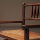 Wicker armchair in solid wood, handcrafted, France, around 1950.