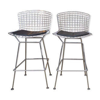 Set of 2 bar stools by Harry Bertoia, Knoll
