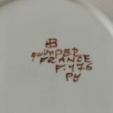 HB Quimper plate with floral decoration from the 60s-70s.