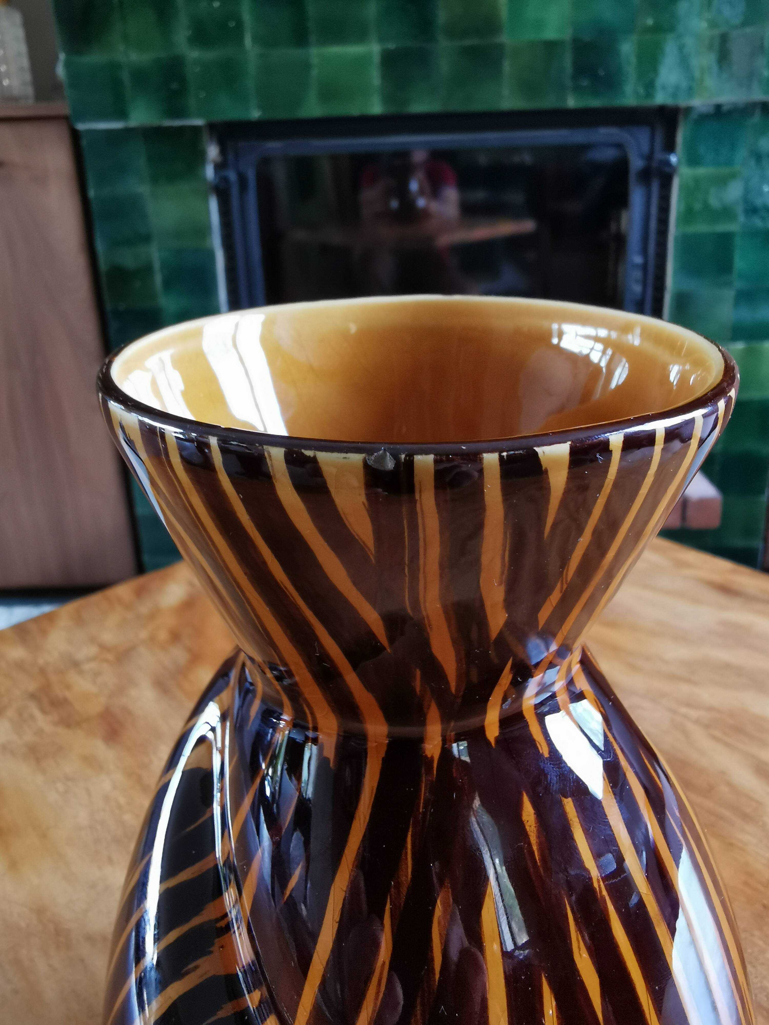 Vintage vase in faience Digoin France