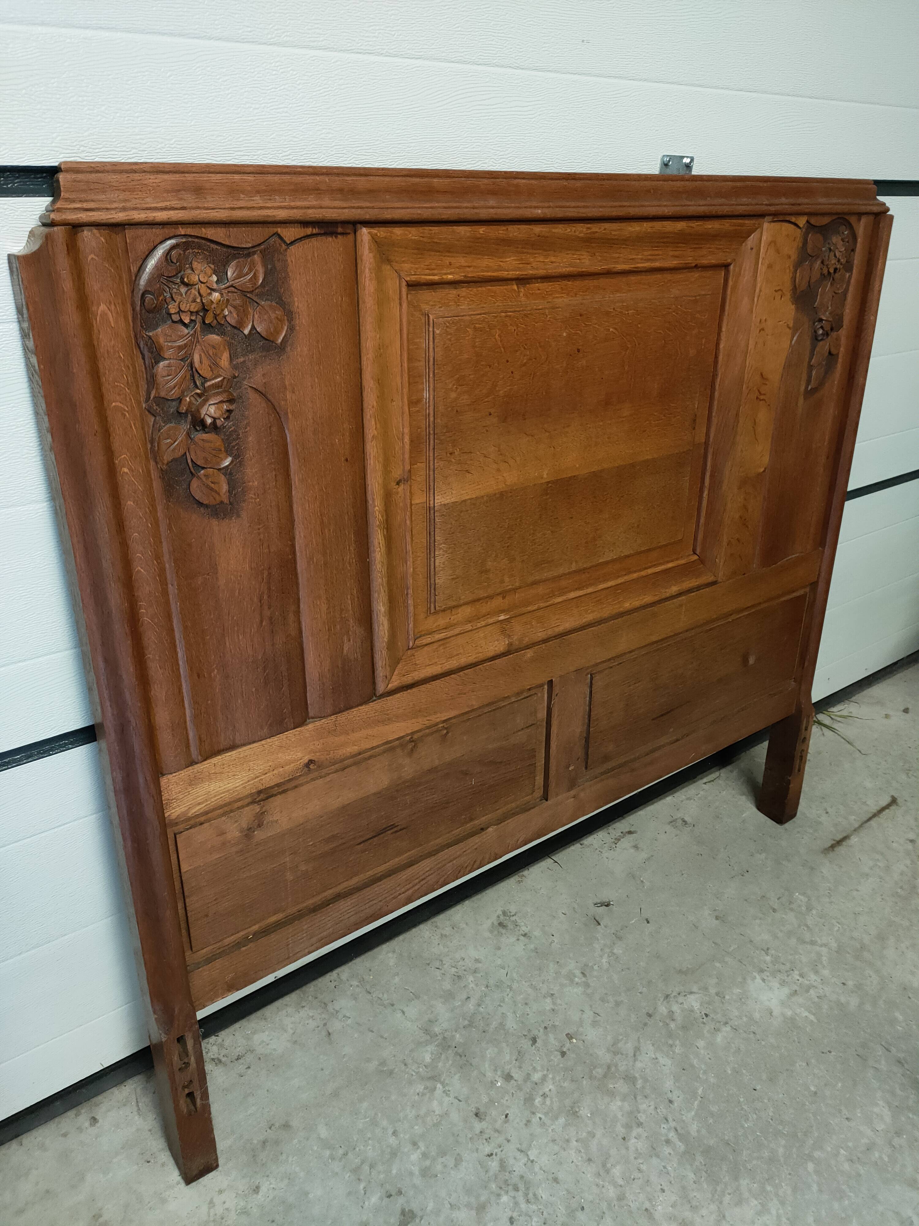 1930s headboard in solid oak