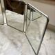 Vintage vertical beveled triptych barber mirror