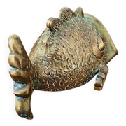 Bronze Fish Ashtray Attributed to Walter Bosse