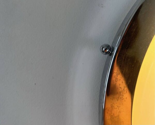 Applique vintage moderniste Perzel, chrome et verre holophane, France 1930