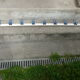 School wall coat rack - white and blue lacquered metal cloakroom 9 hooks