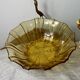 Art Deco style salad bowl in amber molded glass