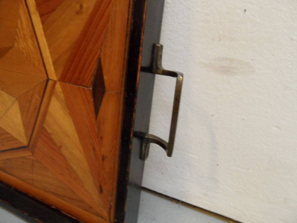 Antique wooden tray with inlay