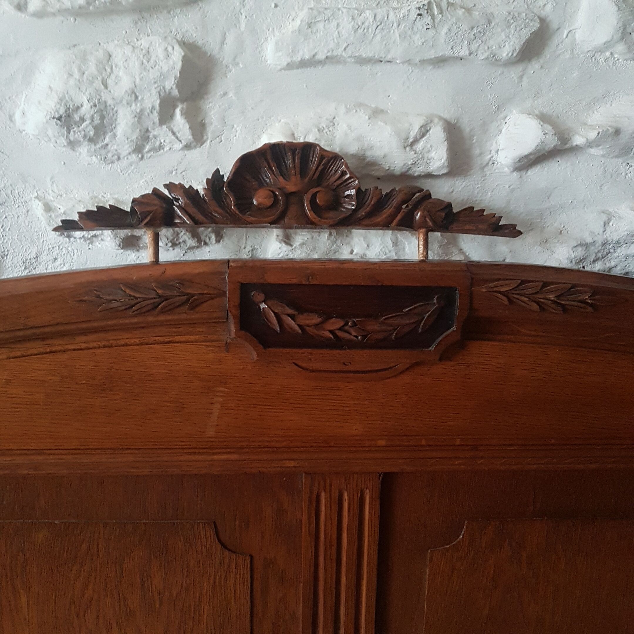 Old oak headboard