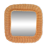 Woven wicker mirror 1960
