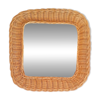 Miroir en osier tréssé 1960
