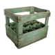 Green wooden bottle case