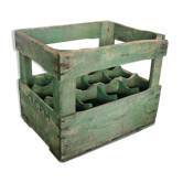 Green wooden bottle case