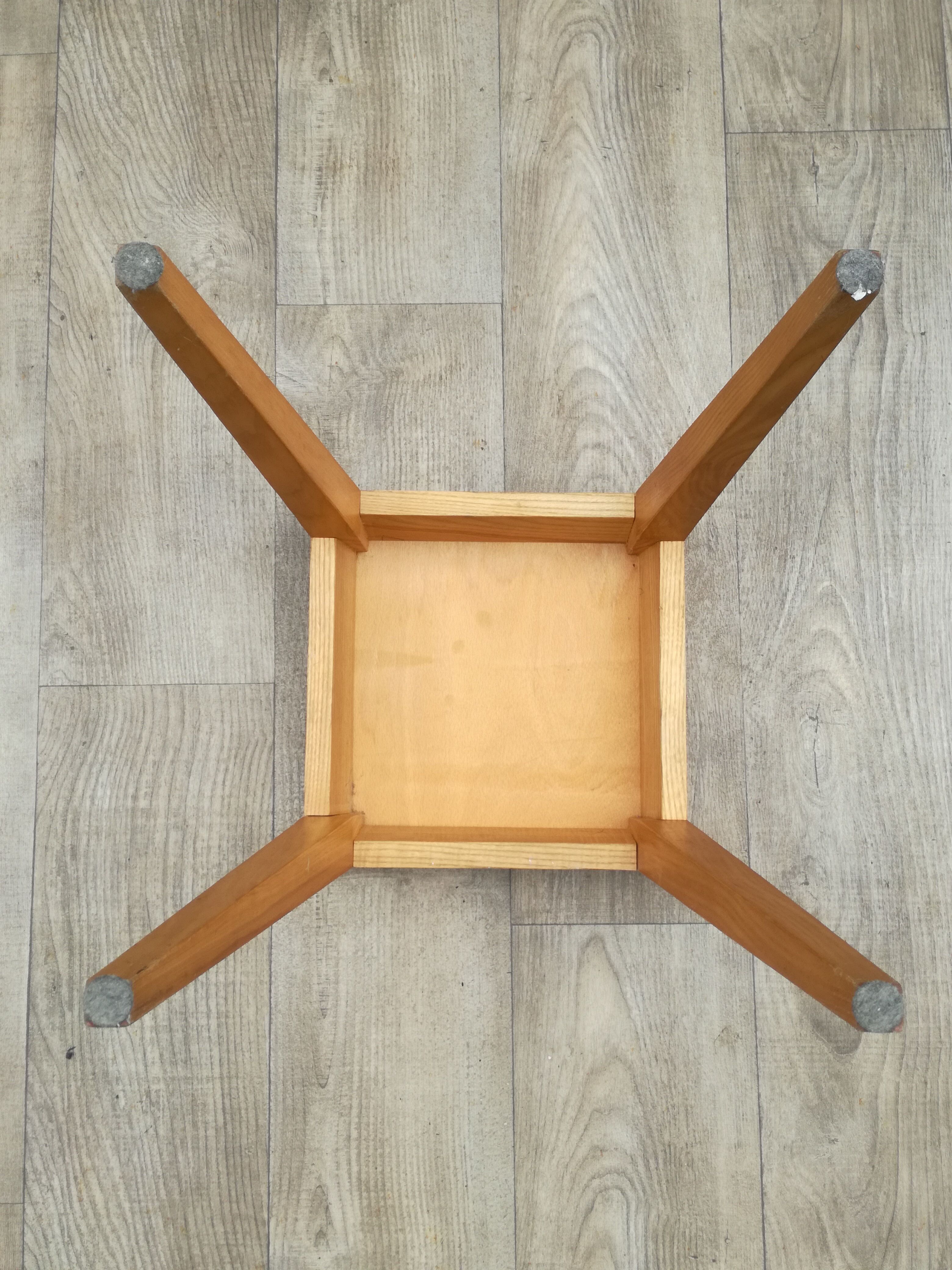 Vintage beech stool compass feet