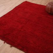 Red Vintage Moroccan Rug 180 x 230 cm, Berber Wool Rug, Handmade Boho Rug