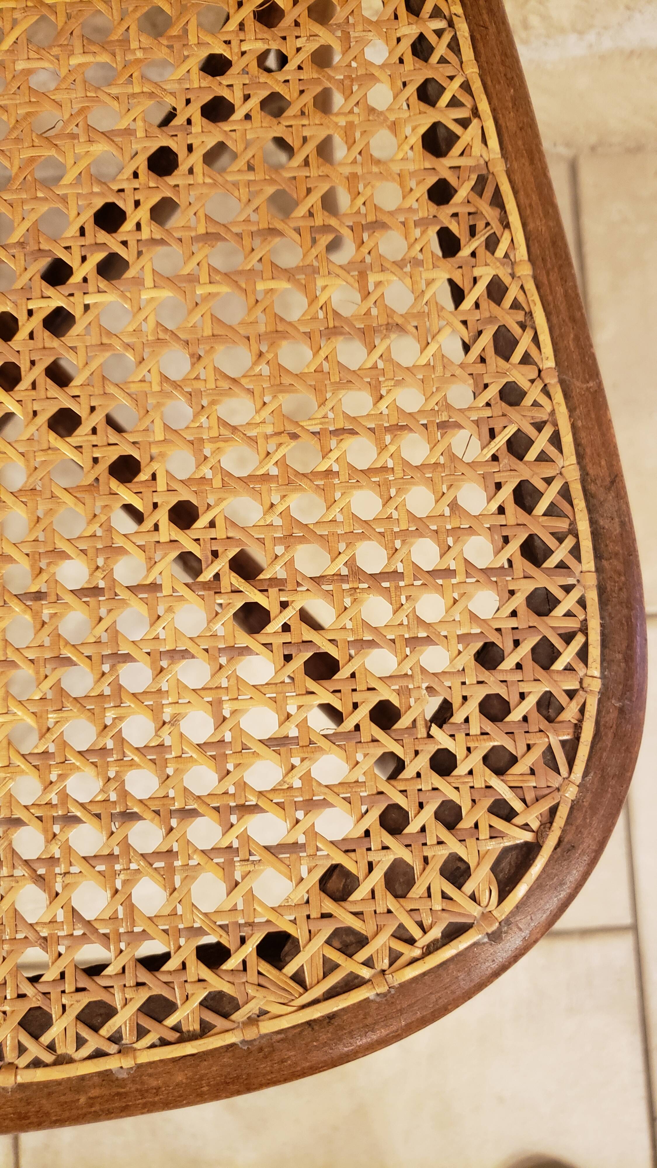 Pairs of old caned bistro chairs cambier n°229