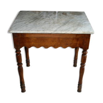 Table billot dessus marbre