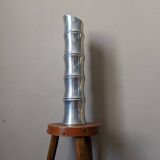 Vintage bamboo vase from the 80s, cast aluminum, contemporary design